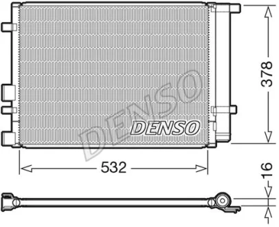 Конденсатор кондиціонера (з осушувачем) HYUNDAI I20 I 1.2-1.6D 08.08-12.15 Denso DCN41005