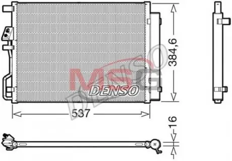 Конденсатор кондиціонера (з осушувачем) HYUNDAI TUCSON 1.6/2.0D 06.15-05.23 Denso DCN41021