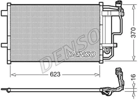 Конденсатор кондиціонера (з осушувачем) MAZDA 3 1.6-2.3 02.04-09.14 Denso DCN44007