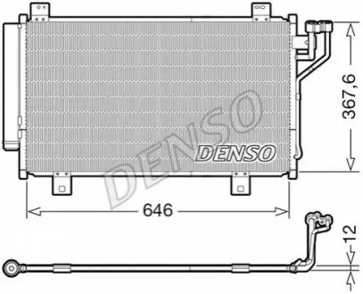 Конденсатор кондиціонера (з осушувачем) MAZDA 3, 6 1.5D/2.2D 08.12 Denso DCN44012