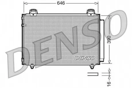 Конденсатор кондиціонера (з осушувачем) TOYOTA AVENSIS 1.6-2.4 01.03-11.08 Denso DCN50024