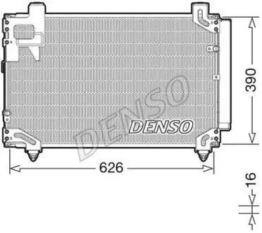 Конденсатор кондиціонера (з осушувачем) TOYOTA AVENSIS 2.0D 04.03-11.08 Denso DCN50044