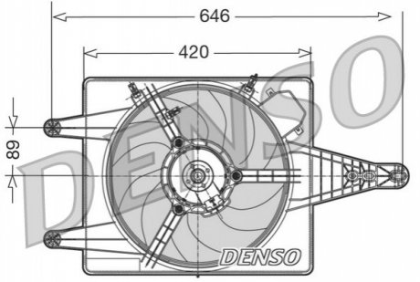 Вентилятор, охлаждение двигателя DENSO DER01010
