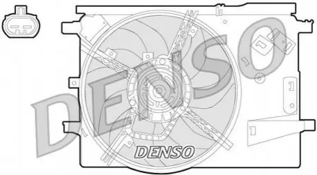 Вентилятор радіатора (з корпусом) FIAT GRANDE PUNTO, PUNTO, PUNTO EVO OPEL CORSA D 0.9-1.4LPG 06.05 Denso DER09053