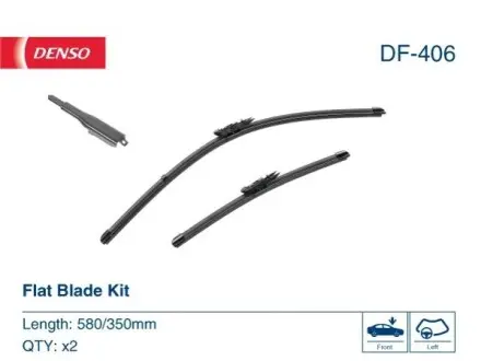 Щітка склоочисника безкаркасна передн 580/350мм NISSAN JUKE 06.10-12.19 Denso DF-406 Купити в Україні
