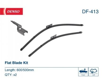 - Комплект склоочисників Flat Blade Kit DENSO DF-413 (фото 1)