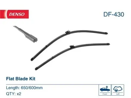 Щітка склоочисника безкаркасна передн (2шт) Flat Blades 650/600мм MERCEDES SPRINTER 3,5-T (B907), SPRINTER 3,5-T (B907, B910), SPRINTER 3-T (B907), SPRINTER 3-T (B910), SPRINTER 3-T (B910 02.18 Denso DF430 Купити в Україні