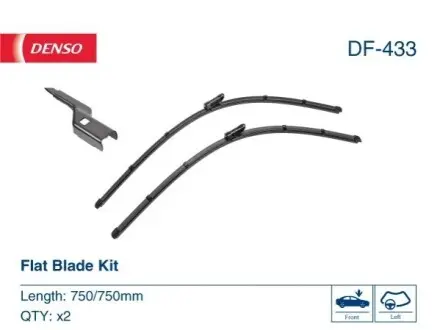Щітка склоочисника безкаркасна передн (2шт) Flat Blades 750мм CUPRA BORN VW ID.3 11.19 Denso DF-433 Купити в Україні