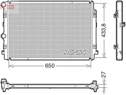 Радіатор, система охолодження двигуна Denso DRM02044