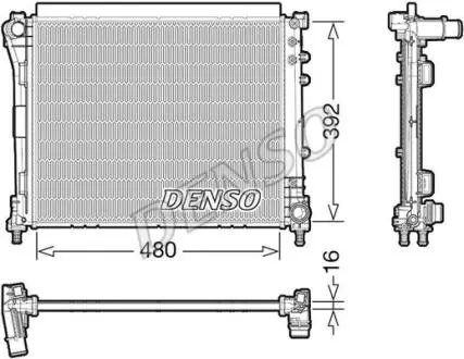 Радіатор, система охолодження двигуна Denso DRM09006