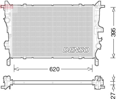 Радіатор двигуна, головний DENSO DRM09045