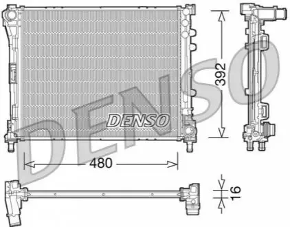 Радиатор, охлаждение двигателя Denso DRM09087