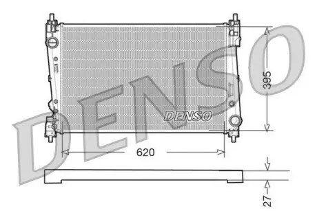 Радіатор двигуна FIAT BRAVO II, DOBLO, DOBLO CARGO, GRANDE PUNTO, PUNTO EVO LANCIA DELTA III OPEL CORSA D 1.3D-2.0D 10.05 Denso DRM09112