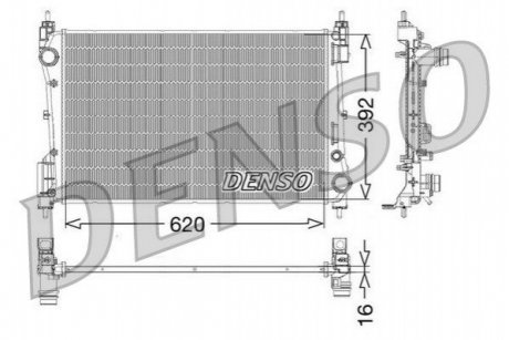 Радиатор, охлаждение двигателя DENSO DRM09114 (фото 1)