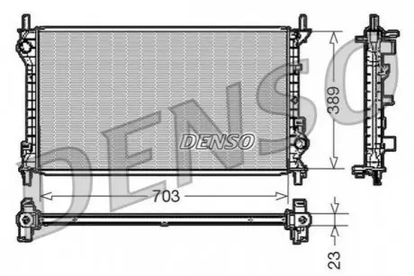 Радіатор, система охолодження двигуна Denso DRM10108