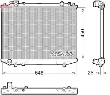 Радіатор, система охолодження двигуна Denso DRM10117
