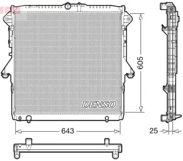 Радіатор двигуна (акпп) FORD RANGER 2.2D/3.2D 04.11 Denso DRM10119