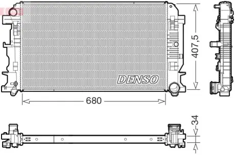 Радиатор охлаждения MB Sprinter/VW Crafter 06-(+AC) (414x680x34 мм) (снят с производства)) Denso DRM17117