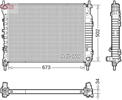 Радіатор, система охолодження двигуна Denso DRM20125