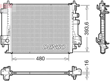 Радіатор, система охолодження двигуна Denso DRM23117