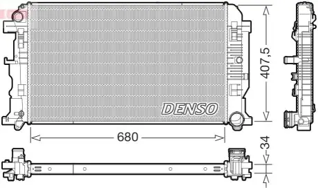 Радіатор двигуна VW CRAFTER 30-35, CRAFTER 30-50, NEW BEETLE 2.0D/2.3/2.5D 10.00-12.16 Denso DRM32053