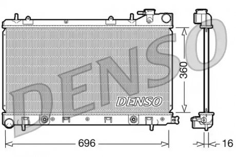 Радиатор, охлаждение двигателя - (45111SA030) DENSO DRM36002