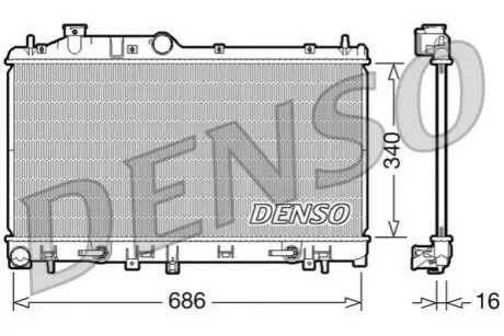 Радіатор, система охолодження двигуна Denso DRM36008