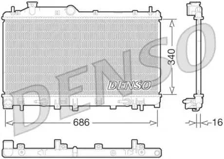 Радіатор двигуна (акпп) SUBARU LEGACY V, OUTBACK 2.0-2.5LPG 05.09 Denso DRM36015