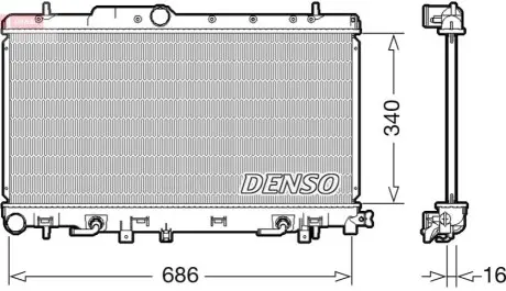Радіатор, система охолодження двигуна Denso DRM36018