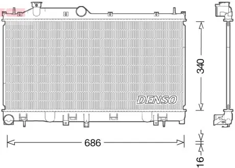 Радіатор, система охолодження двигуна Denso DRM36021