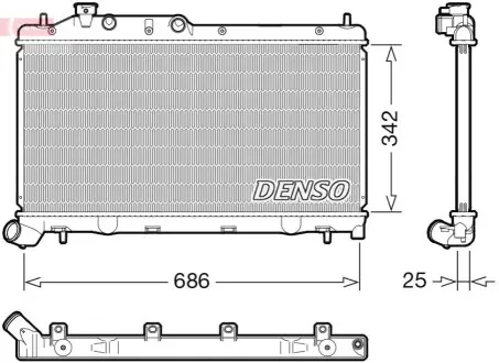 Радіатор, система охолодження двигуна Denso DRM36026