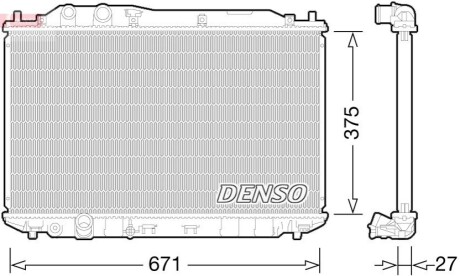 Радиатор, охлаждение двигателя DENSO DRM40029