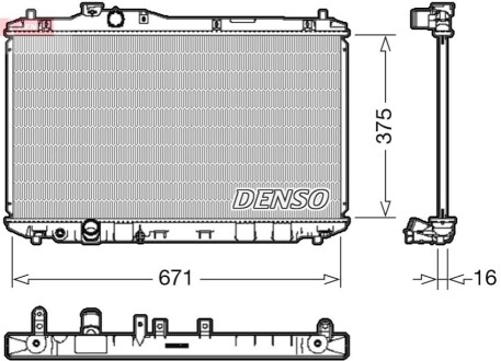 Радіатор двигуна, головний DENSO DRM40037