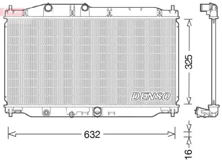 Радіатор двигуна (мкпп) HONDA CIVIC IX 1.4 02.12-12.16 Denso DRM40043