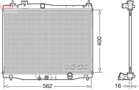 Радіатор, система охолодження двигуна Denso DRM40047