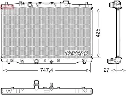 Радіатор двигуна (акпп/мкпп) HONDA CR-V III 2.2D 01.07-06.12 Denso DRM40054