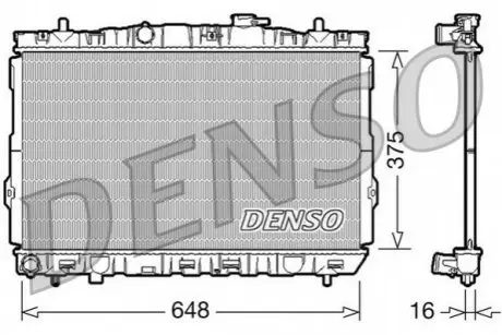 Радіатор двигуна HYUNDAI COUPE I, COUPE II, ELANTRA III, LANTRA II, TIBURON 1.6-2.7 11.95-08.09 Denso DRM41001