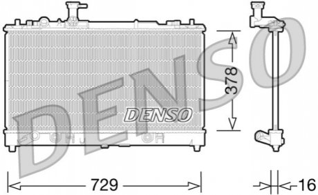 Радіатор, охолодження двигуна DENSO DRM44026