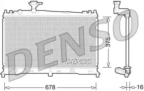 Радіатор, система охолодження двигуна Denso DRM44027