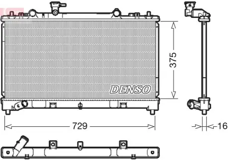 Радіатор, система охолодження двигуна Denso DRM44038