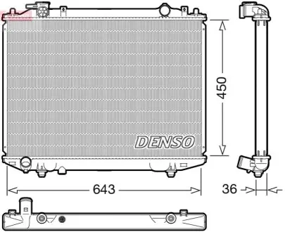 Радіатор, система охолодження двигуна Denso DRM44047