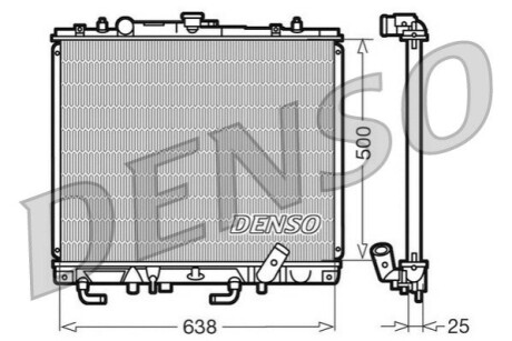 Радіатор, охолодження двигуна DENSO DRM45016