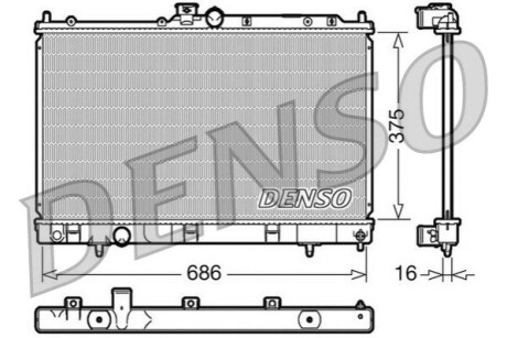 Радиатор, охлаждение двигателя DENSO DRM45025