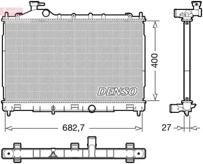 Радіатор, система охолодження двигуна Denso DRM45058