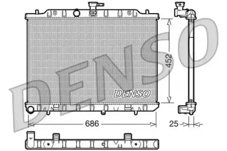 Радіатор двигуна (мкпп) NISSAN X-TRAIL, X-TRAIL II 2.0D 06.07-02.14 Denso DRM46007 Купити в Україні