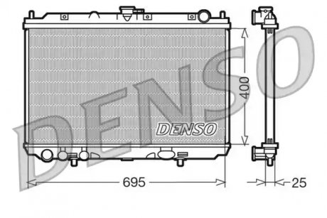Радиатор, охлаждение двигателя - (21410BU100, 21410BU101) DENSO DRM46016