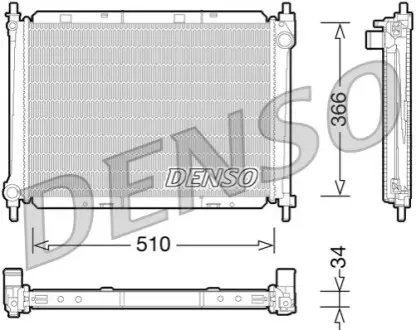 Радіатор, система охолодження двигуна Denso DRM46037