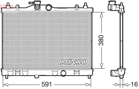 Радіатор, система охолодження двигуна Denso DRM46040