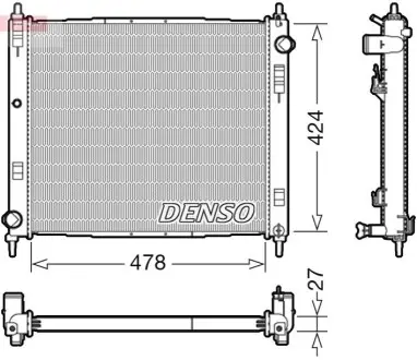 Радіатор, система охолодження двигуна Denso DRM46044