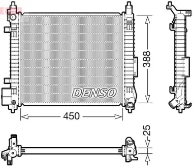 Радіатор, система охолодження двигуна Denso DRM46061